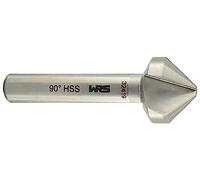 WRS - Avellanador cónico DIN 335/C, HSS, diseño de precisión, fabricado en Alemania, con 3 cortes, ángulo de descenso de 90°, nombre: 25,0 mm de diámetro