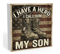 WRSUNT Regalos para mamá del ejército, regalos de cumpleaños para mamá del ejército, I Have a Hero I Call Him My Son, el mejor día de la madre, día de San Valentín, regalo de Navidad para madres de