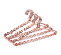Wrtysully 10 Piezas de Percha para Camisa de Metal de Cobre y Rosa, Percha Ranurada y Duradera, Percha para Traje