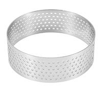 Wrtysully 10 Piezas de Postre Redondo de Acero Inoxidable Perforado Pastel de Frutas Quiche Molde de Mousse de Pastel Molde para Hornear de Cocina 6Cm