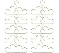 Wrtysully 10 Piezas Perchas de Metal Antideslizante Perchas para NiñOs Percha Dorada NiñOs Forma de Nube Percha Perchero Organizador de Almacenamiento de Ropa