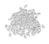 Wrtysully 100 Cierres Corchetes de Langosta Plateado 10x6mm