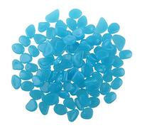 Wrtysully 100 Man-Made Glow in The Guijarros Oscuros de Piedra para el Jardin Paseo Azul