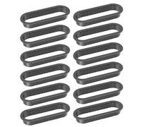 Wrtysully 12 Piezas de Anillos de Tarta Ovalados Resistentes al Anillo de Mousse de Pastel Perforado Antiadherente para Hornear Tarta Mini Molde de Pastel Anillos de Pastel