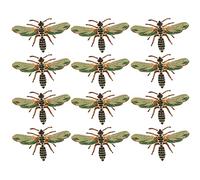 Wrtysully 12 Piezas LibéLula Servilleta Hebilla Anillo de Servilleta AleacióN Verde Insecto LibéLula Diamante Hebilla de Toallas de Papel Servilletero