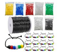 Wrtysully 1400 Piezas Plan Kit de Pulsera de Cuentas A Granel Sin Palabras con 100 Yardas de Hilo de Algodón Encerado Cuentas Cristianas para Pulseras