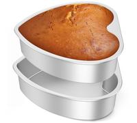 Wrtysully 2 Moldes para Pasteles con Forma Corazón, Moldes para Hornear Pasteles Aleación Aluminio 10 Pulgadas, Moldes para Pasteles para Hornear, Corazón Antiadherentes