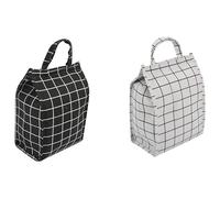 Wrtysully 2 Piezas de Bolsa de Almuerzo con Aislamiento de Tela de Lona de Caja de Almuerzo con Papel de Aluminio, Bolso de Mano de Almuerzo Fordable para Escuela, Oficina