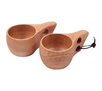 Wrtysully 2 Tazas de Madera Hechas una Mano de Estilo NóRdico, Tazas de Vino de Madera de 200Ml Tradicionales Finlandesas para Exteriores, Tazas de Café de Elefante para Regalos