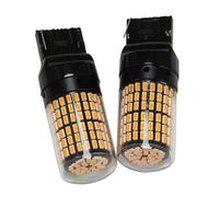 Wrtysully 2 Unids Super Brillante T20 7440 W21W Wy21W 144-Smd Luz De Marcha Atrás Luz De Intermitencia Luz Libre Errores No Flash T20 7440 Bombillas Led, Carcasa Negra (Luz Amarilla)