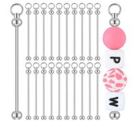 Wrtysully 20 Llaveros con Cuentas, de Barras de Metal para FabricacióN de Joyas, Accesorios de Varilla para Proyectos de Bricolaje, Adornos Colgantes