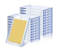 Wrtysully 20 Portatarjetas Magnéticos Acrílicos de 130 Puntos de 2,5x3,54 Pulgadas, Tarjetero de un Solo Toque para Almacenamiento de Tarjetas Comerciales de Béisbol Deportivo