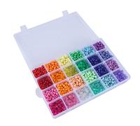 Wrtysully 2880 Cuentas de Agujeros Grandes Cuentas de PláStico de Iris 6 X 9 mm 24 Colores 4 Estilos Juegos de Cuentas Redondas Adecuados para la FabricacióN de Joyas de Bricolaje