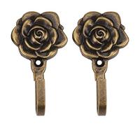 Wrtysully 2Pcs Metal Rose Flower Cortina Tie Back Tieback Titulares de Pared DecoracióN