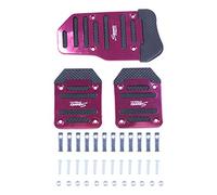 Wrtysully 3 x Juego de Cubierta de Pedal Antideslizante Plastico Metal Negro Rojo para Coche