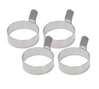 Wrtysully 4 Piezas Anillos para FreíR Huevos Modelo de Tortilla de Acero Inoxidable Anillos para Panqueques CíRculo Molde Redondo de Pocha Frita con Manija S