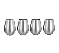 Wrtysully 4 Piezas Copas de Vino Sin Tallo de Acero Inoxidable Bar de Cocina Vasos de Bebida de Metal Irrompibles para Interiores y Exteriores Picnics Camping