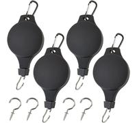 Wrtysully 4 Poleas para Plantas, Polea con Gancho para Plantas con 4 de Techo para Colgar Plantas, Colgadores de Plantas Retráctiles para Exteriores