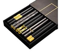 Wrtysully 5 Pares de Palillos Chinos Reutilizables, Lavables en Lavavajillas, Palillos de Calidad Alimentaria, Antideslizantes, Fáciles de Usar