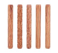 Wrtysully 5 Piezas Herramientas de CeráMica Rodillos de Mano de Madera para Arcilla Arcilla Sello Arcilla Rodillo