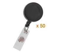 Wrtysully 50 Carrete Retractil con Clip de Cinturon para Llaves-ID-Insignias, Negro