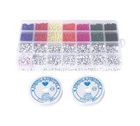 Wrtysully 5000 Piezas Kit de Cuenta, Cuenta de Semilla de Vidrio de 3Mm, Cuenta de Letra del Alfabeto y Cuenta en Forma de CorazóN para Pulsera con Nombre FabricacióN de y Manualidad
