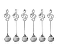 Wrtysully 6 Cucharaditas Acero Inoxidable Nota Musical Cuchara Café en Forma de Cuchara AzúCar de La Torta de Postre Helado