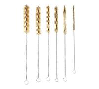 Wrtysully 6 Pcs Juego de Cepillos de Latón para Limpieza de Tubos de Bronce Limpieza Juego de Cepillos de Alambre de Latón para Tubos de Tubos Cilindros Limpieza de Herramientas Manuales
