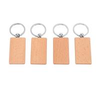 Wrtysully 60 Unids Rectángulo en de Madera Llaveros de Madera Bricolaje Etiquetas Clave Puede Grabar Regalos Bricolaje