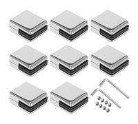 Wrtysully Abrazadera de Vidrio 8-10 Mm 8 Abrazaderas de Vidrio de Acero Inoxidable 304 Soporte de Vidrio Ajustable Respaldo Plano para Escalera de Balaustrada