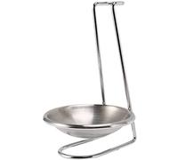 Wrtysully Acero Inoxidable Soporte del Resto de La Cuchara, Tenedores de Cucharas de Sopa de Ahorro Vertical de Manejar Cucharón Soporte para Cucharón de Sopa de Descanso