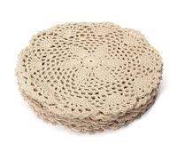 Wrtysully Alfombra de AlgodóN Vintage de 12 Piezas Tapetes Redondos de Encaje de Ganchillo una Mano Posavasos de Flores Lote Accesorios de Manualidades Decorativas de Mesa de Hogar