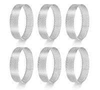 Wrtysully Anillo de Tarta Porosa de Acero Inoxidable Circular Torre Inferior Pastel de Pastel Molde Herramientas para Hornear Anillo de Mousse de Pastel Perforado Resistente Al, 8 Cm