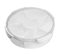 Wrtysully Bandeja para Verduras con Tapa - Caja de Aperitivos Dividida con 6 Compartimentos para de Fiesta, Bandeja de Frutas y Aperitivos