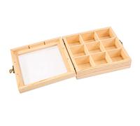 Wrtysully Bolsa de Té de Madera Organizador de Joyas Caja de Almacenamiento de Pecho 9 Compartimientos Caja de Té Organizador Contenedor de Paquetes de Azúcar de Madera