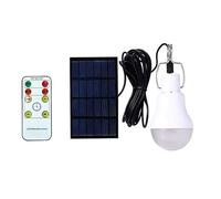 Wrtysully Bombilla de Luz de Emergencia Recargable Solar Luz LED con DeteccióN de Luz de Camping con Control Remoto
