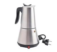 Wrtysully Cafetera de Espresso con Estufa EléCtrica Olla Moka Percolador de 6 Tazas Cafetera Cafetera EléCtrica CláSica de Acero Inoxidable Enchufe de la UE