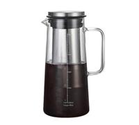 Wrtysully Cafetera Fría Jarra de Café Helado de Acero Inoxidable y Vidrio de 36 Onzas con Asa y Filtro de Fina de Doble Capa