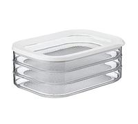 Wrtysully Caja de Almacenamiento de Piezas de Carne de 1,6 L con 3 Niveles, Tapa Hermética, No Apta para Lavavajillas, de Lo Contrario Se Deformará, Cajón para Verduras de 3