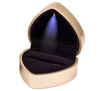 Wrtysully Caja de Anillo de Bodas LED en Forma de CorazóN con ExhibicióN de Almacenamiento Caja de Joyas