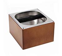 Wrtysully Caja de Golpe de Café Acero Inoxidable Madera Café Molido Caja de Contenedores Cubo de Residuos de Café Triturar Papelera