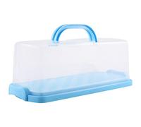 Wrtysully Caja de Pan PortáTil con Asa Contenedor de Pastel de Pan Portador de PláStico Rectangular para Almacenamiento de Alimentos Portador para Pasteles, Panecillos, Bollos