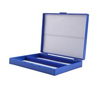 Wrtysully Caja De100 Portaobjetos De Microscopio De Azul Real Caja del Rectangulo De Plastico