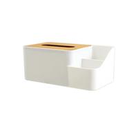 Wrtysully Caja Rejilla Dispensador de Pañuelos Guantera Soporte para Toallas de Papel de Plástico Servilletero de Escritorio Caja de Papel de Bambú de Plástico Organizador