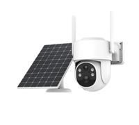 Wrtysully Cámara Solar WiFi de 4MP PTZ Cámara IP de Visión para Exteriores con Panel Solar Recarga de Batería Detección ICSee