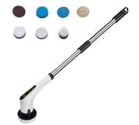 Wrtysully Cepillo de Limpieza EléCtrico 7 en 1, Limpiador de y Ventanas, Cepillo EléCtrico RetráCtil para Suelo de Inodoro y BañO