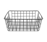 Wrtysully Cesta con Cable de Hierro, Cestas de Almacenamiento Cesta de Metal Sin BañO Intercalado Organizador de Cocina Negro