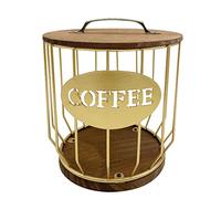 Wrtysully Cesta de Almacenamiento de CáPsulas de Café Huecas Soporte Organizador de CáPsulas de Café de Frutas para el Hogar Café Hotel Dorado
