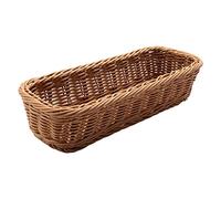 Wrtysully Cesta de Almacenamiento de Cubiertos de Escritorio Cesta Tejida Vajilla de Restaurante Caja de Almacenamiento de Drenaje Cesta de Almacenamiento de Vajilla, MarróN