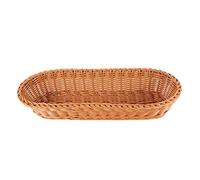 Wrtysully Cesta de Mimbre Tejida Ovalada Cesta de Pan Cesta de Servicio, Cesta de Almacenamiento de 14 Pulgadas para Alimentos Frutas Almacenamiento de CosméTicos Mesa y BañO
